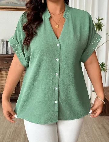 Camasa SHEIN CURVE, verde