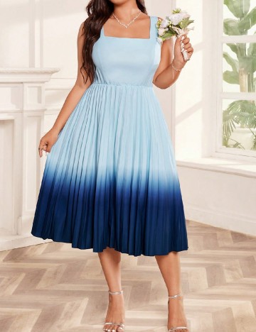 Rochie medie SHEIN CURVE, albastru
