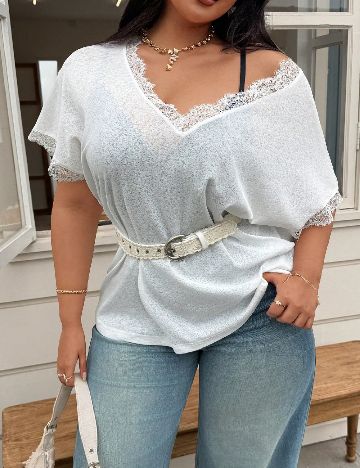 Bluza SHEIN CURVE, alb