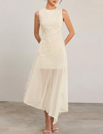 Rochie lunga SHEIN, crem