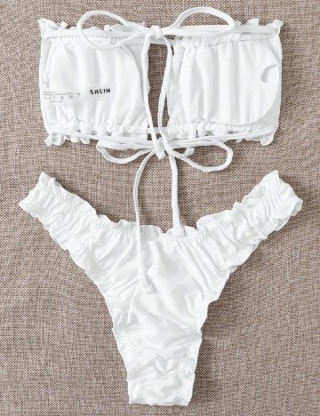 Costum de baie SHEIN, alb