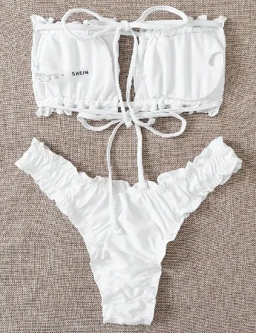 Costum de baie SHEIN, alb