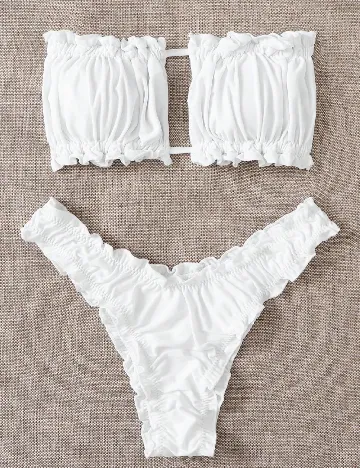 Costum de baie SHEIN, alb