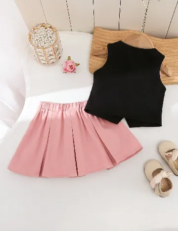 Compleu Shein Kids, roz/negru