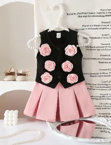 Compleu Shein Kids, roz/negru