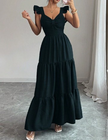Rochie lunga SHEIN, verde inchis