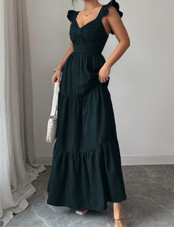 Rochie lunga SHEIN, verde inchis