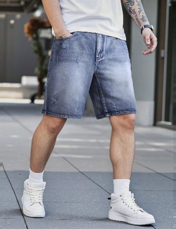 Pantaloni scurti SHEIN, albastru