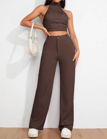 Pantaloni SHEIN, maro