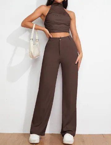 Pantaloni SHEIN, maro