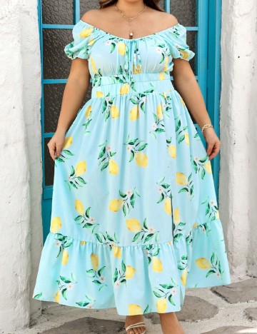 Rochie lunga SHEIN CURVE, albastru