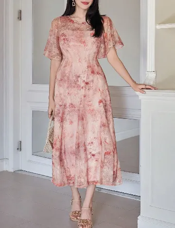 Rochie medie Dazy, roz
