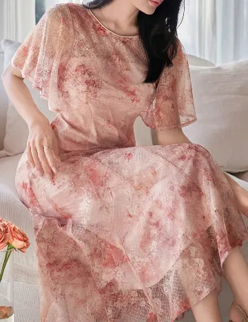 Rochie medie Dazy, roz