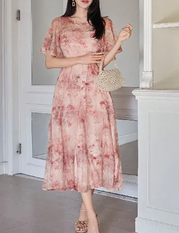 Rochie medie Dazy, roz