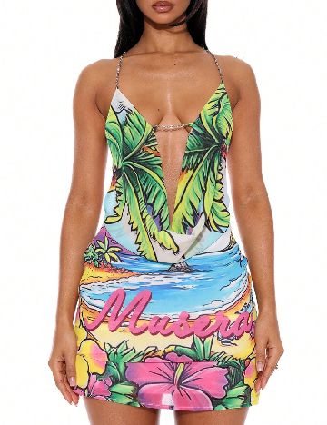 Rochie scurta Musera, mix culori