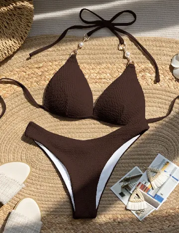 Costum de baie SHEIN, maro