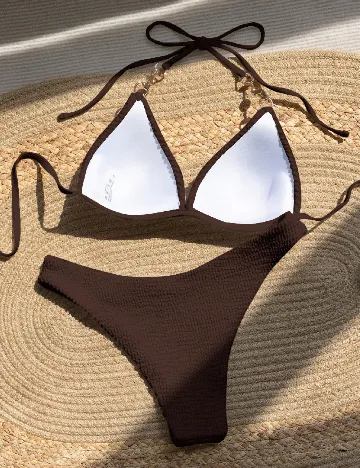 Costum de baie SHEIN, maro
