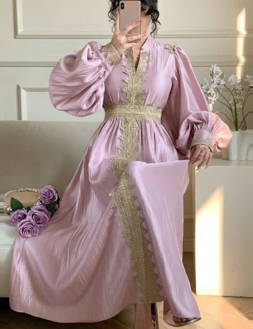 Rochie lunga Dazy, roz