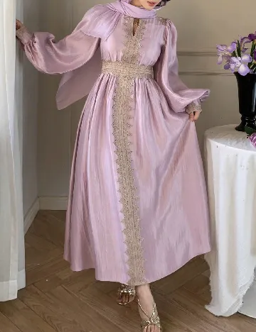 Rochie lunga Dazy, roz