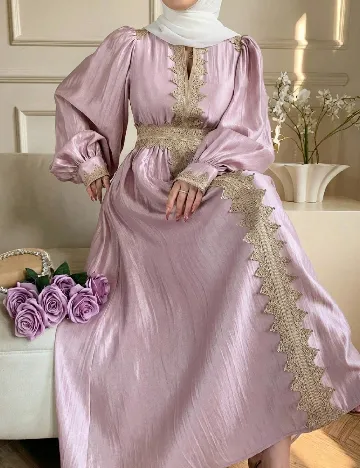 Rochie lunga Dazy, roz