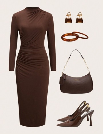 Rochie lunga SHEIN, maro