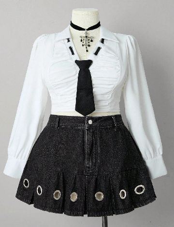 Fusta SHEIN CURVE, negru