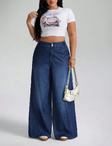 Pantaloni SHEIN CURVE, albastru