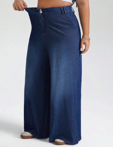 Pantaloni SHEIN CURVE, albastru