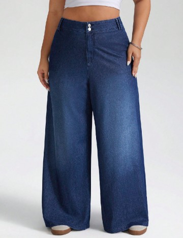 Pantaloni SHEIN CURVE, albastru