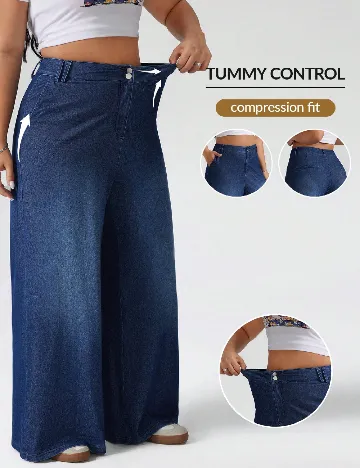 Pantaloni SHEIN CURVE, albastru