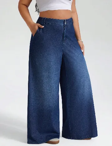 Pantaloni SHEIN CURVE, albastru
