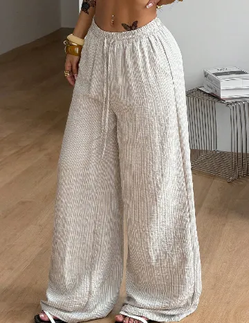 Pantaloni SHEIN, maro/alb