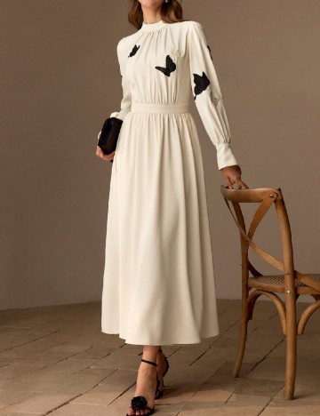 Rochie lunga MOTF, crem