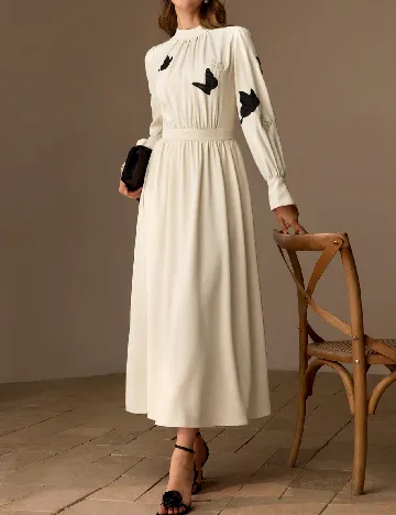 Rochie lunga MOTF, crem