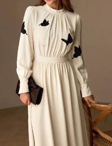 Rochie lunga MOTF, crem