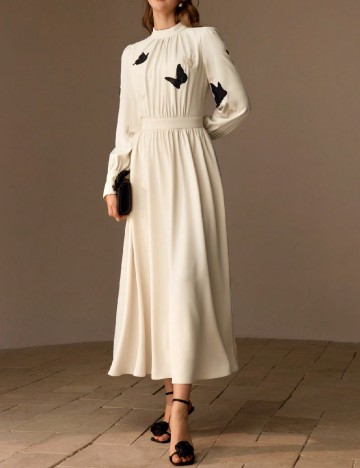 Rochie lunga MOTF, crem