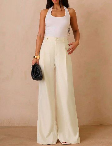 Pantaloni SHEIN, galben deschis