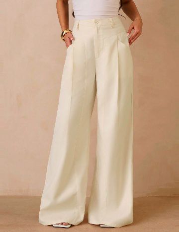 Pantaloni SHEIN, galben deschis