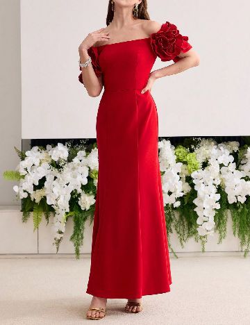 Rochie lunga MOTF, rosu