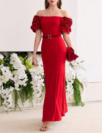Rochie lunga MOTF, rosu