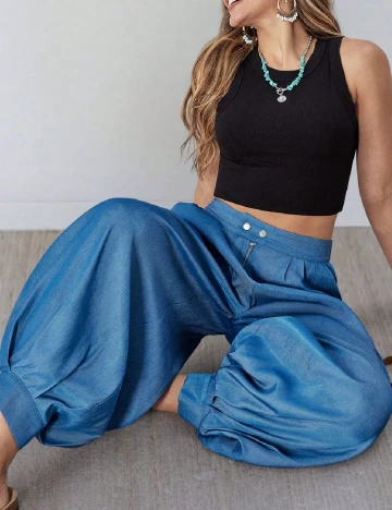 Pantaloni SHEIN, albastru