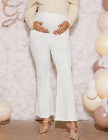 Pantaloni SHEIN Maternity, alb