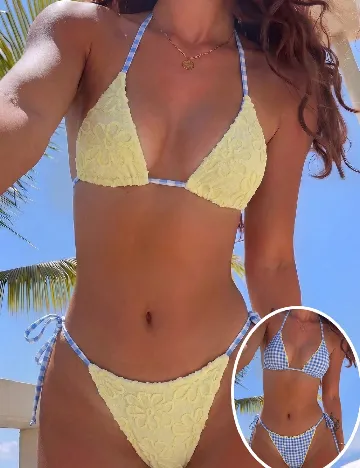 Costum de baie SHEIN, galben/albastru