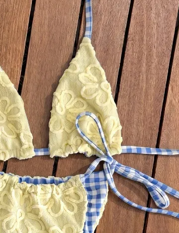 Costum de baie SHEIN, galben/albastru