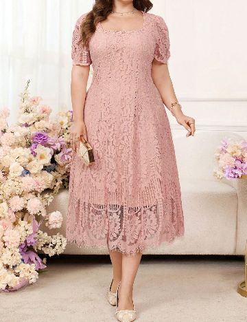 Rochie medie SHEIN CURVE, roz