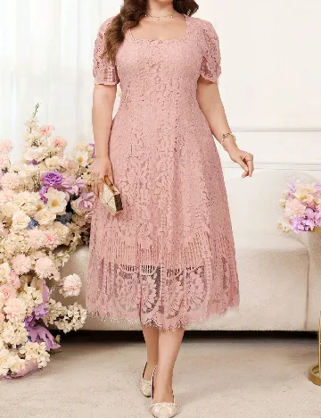 Rochie medie SHEIN CURVE, roz