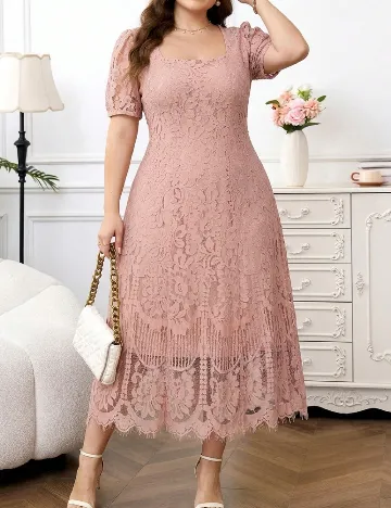 Rochie medie SHEIN CURVE, roz