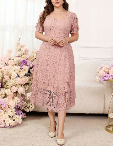 Rochie medie SHEIN CURVE, roz