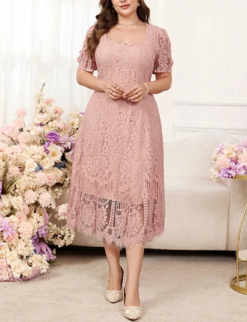 Rochie medie SHEIN CURVE, roz