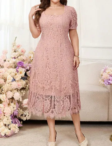 Rochie medie SHEIN CURVE, roz